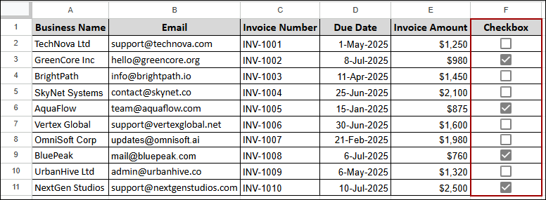 Sending Emails Based on Condition