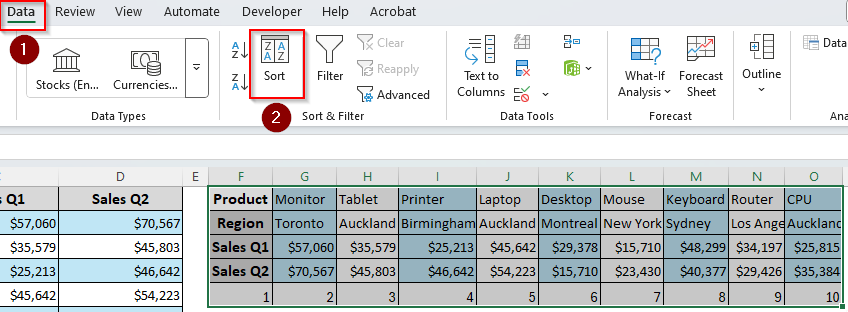 Rotate Table Structure at a 90° Counterclockwise Angle