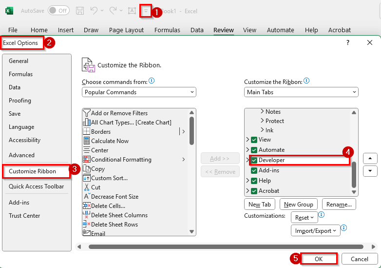 Using ActiveX Controls to Insert Text Box in Excel
