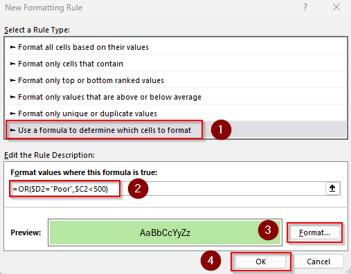 Highlight One Column When Another Column Meets Single or Multiple Conditions (Text)