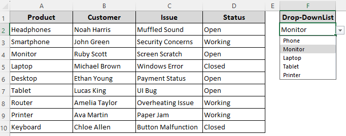 Format Cells Containing Text from a Drop-Down List