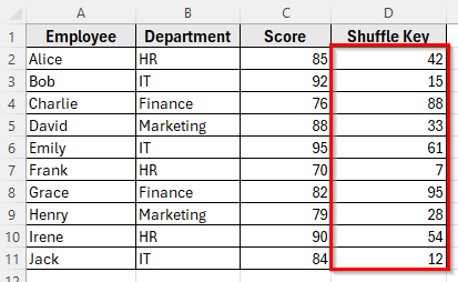 Using Manual Random Numbers for One-Time Shuffle