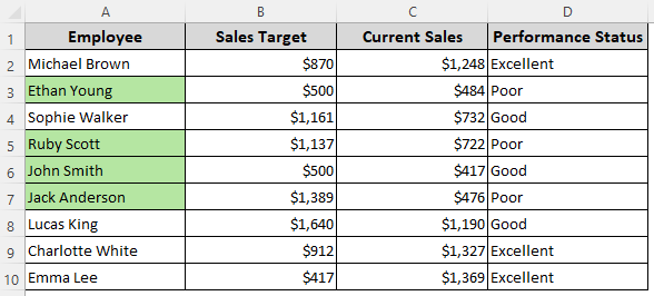 Highlight One Column When Another Column Meets Single or Multiple Conditions (Text)
