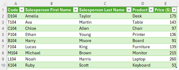 Transform Excel Data to Table Using Power Query