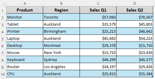 Flip Table Data Using the Transpose Feature