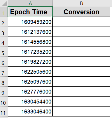 Converting Unix Seconds to an Excel Date Using Division and DATE Function