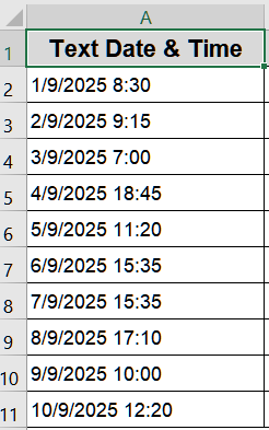 Apply the VALUE Function to Convert Text to Date and Time