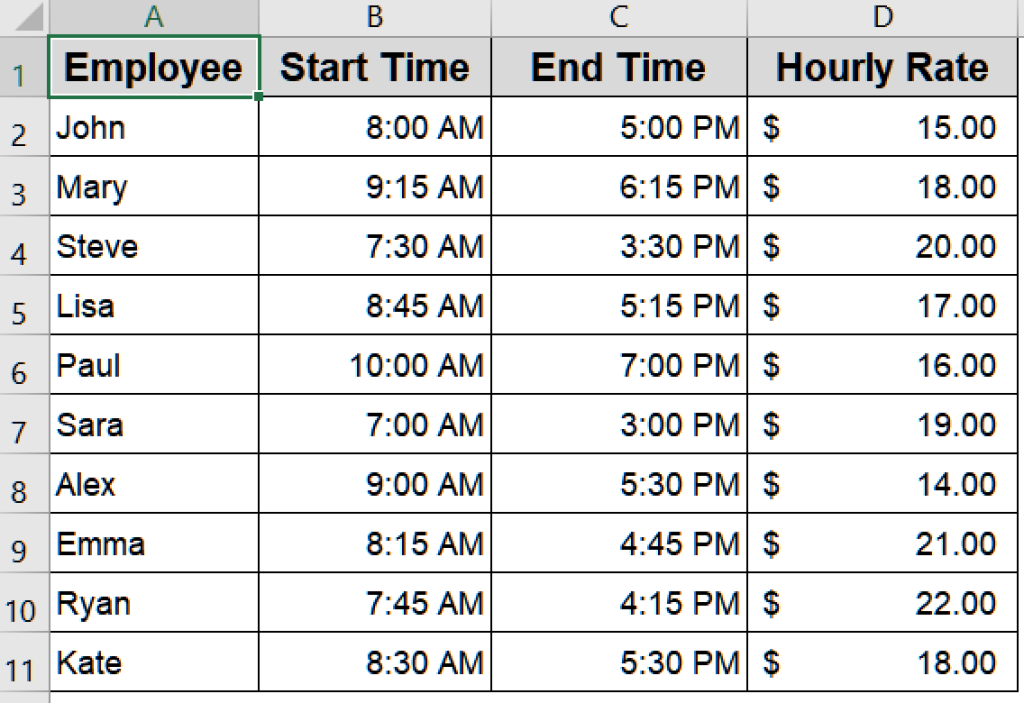 How to Calculate Hours and Minutes for Payroll in Excel - Excel Insider