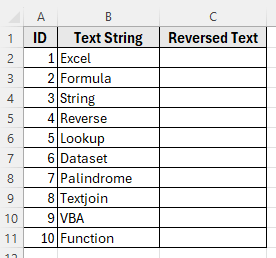 Reverse a Text String with MID and LEN Functions in Excel