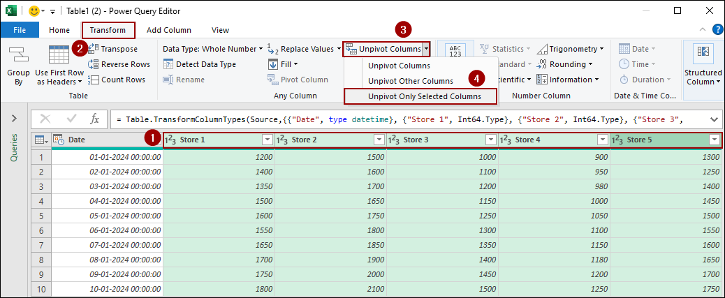 Using Power Query Tool for Grouping Columns