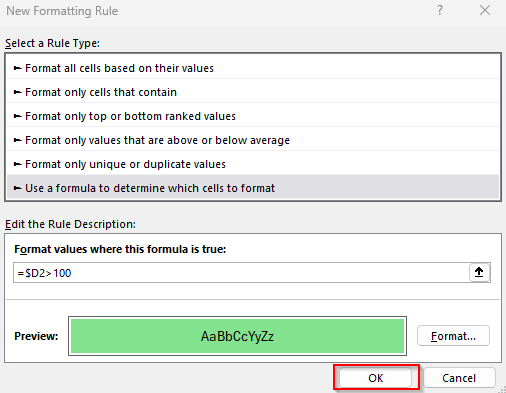 Using Conditional Formatting to Change Table Colors Based on Values