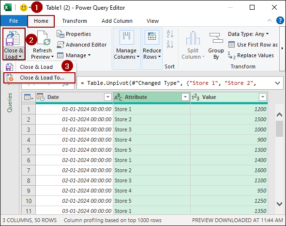Using Power Query Tool for Grouping Columns