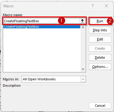 Insert Excel Text Box Using Excel VBA Editor