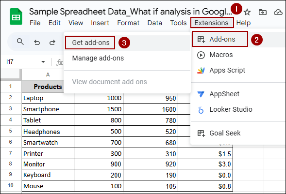 What if Analysis with Goal Seek in Google Sheets