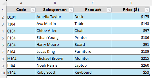 Convert Existing Text Data into Table with the Text to Columns Wizard