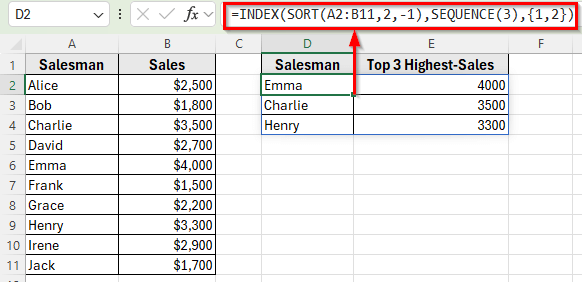 Extracting Highest or Lowest 3 Values Based on Data Update By Sorting
