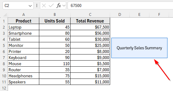 Insert Excel Text Box Using Excel VBA Editor