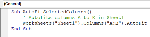 Apply AutoFit Using Range.AutoFit or Columns.AutoFit
