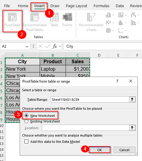 Create a Summary Report in Excel Using the PivotTable