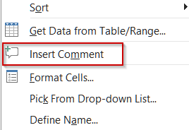 Steps to Insert a Picture in an Excel Comment