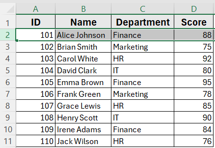 Select Entire Row of Active Cell Using ActiveCell.EntireRow.Select Statement
