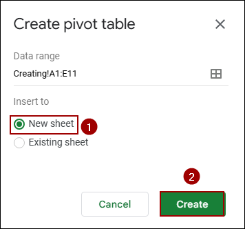 Creating a Pivot Table in Google Sheets