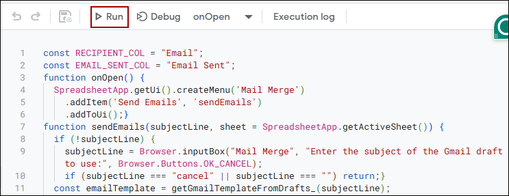 Mail Merge in Google Sheets