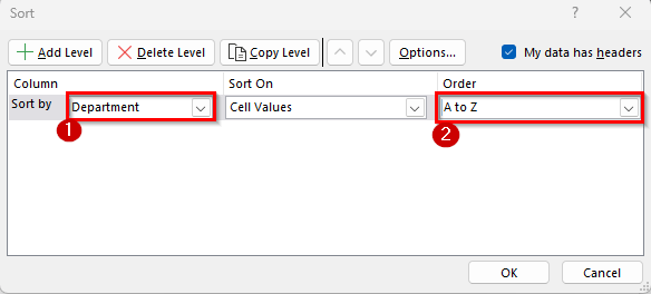 Sort by Multiple Columns in Excel