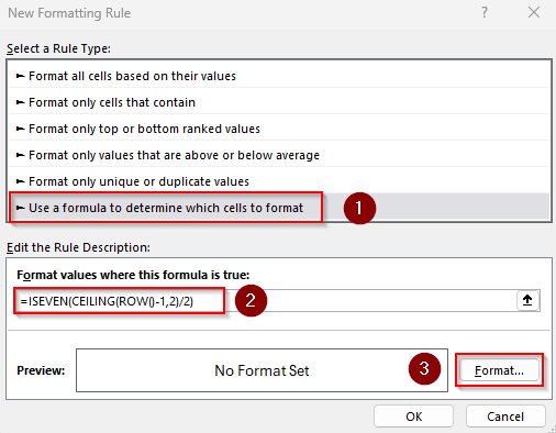 Highlight Alternate Rows Based on Similar-Sized Groups