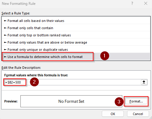 Format Based on Numerical Values in Another Column (Equal, Greater Than, and Less Than)