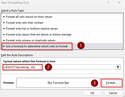 Apply Conditional Formatting Formula for Cells Containing Specific Text