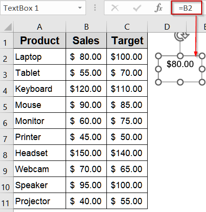 Use the Insert Tab to Link a Text Box Directly to a Cell