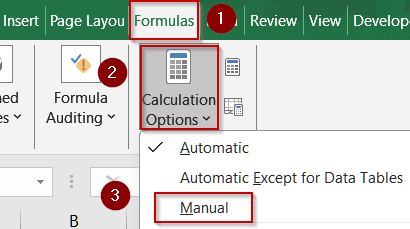 Switch to Manual Calculation Mode