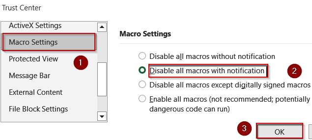 Enable Macros for Your Current Workbook
