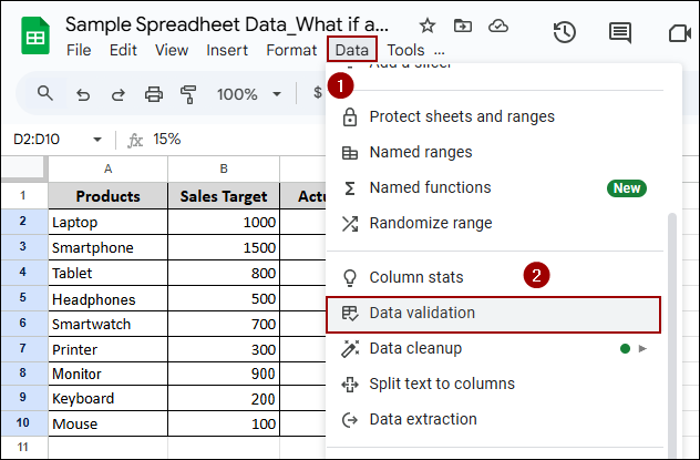 Scenario-Based Data Modeling for What-If Analysis in Google Sheets