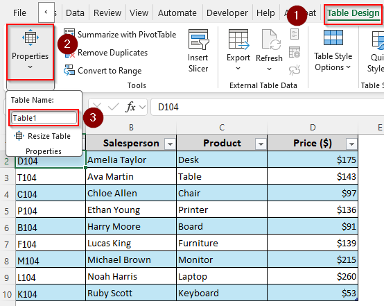 Converting Existing Data into a Table Using the Insert Tab