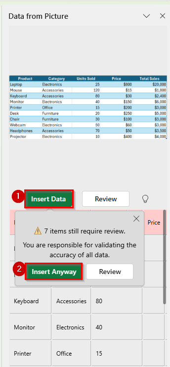 Convert Image to Table Using Excel’s Built-In Feature