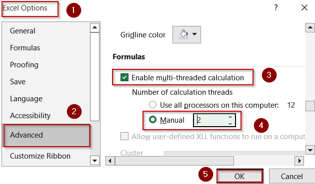 Limit Number of Calculation Threads in Excel