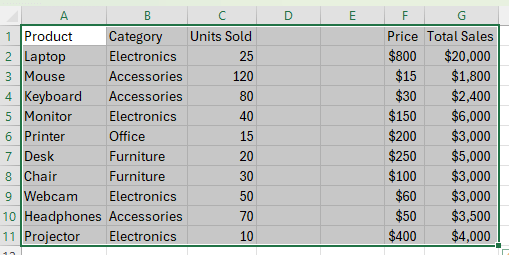 Convert Image to Table Using Excel’s Built-In Feature