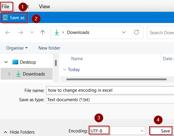 Use Notepad to Apply UTF-8 Encoding