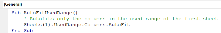 AutoFit the UsedRange Columns