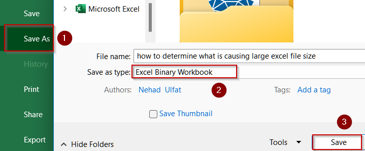 Save File Format as Binary Workbook (.xlsb)
