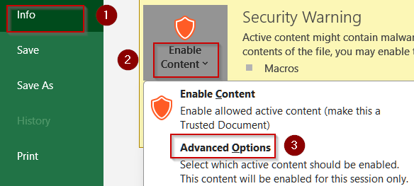 Enable Macros for Your Current Workbook