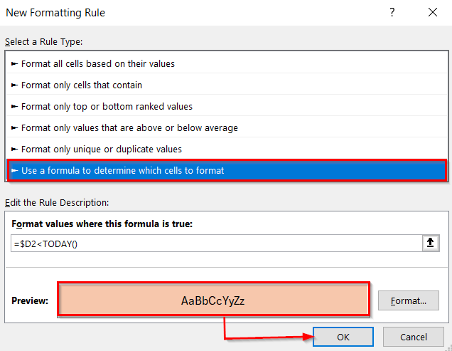 Using the Conditional TODAY Function to Format Dates Older Than Today