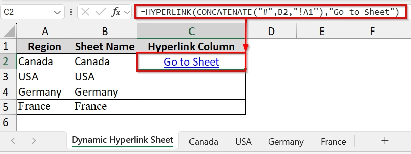 Using Hyperlink & CONCATENATE Function to Create a Dynamic Hyperlink in Excel