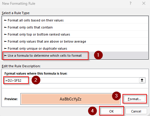 Highlight Dates That are On, Before, or After a Date in Another Cell