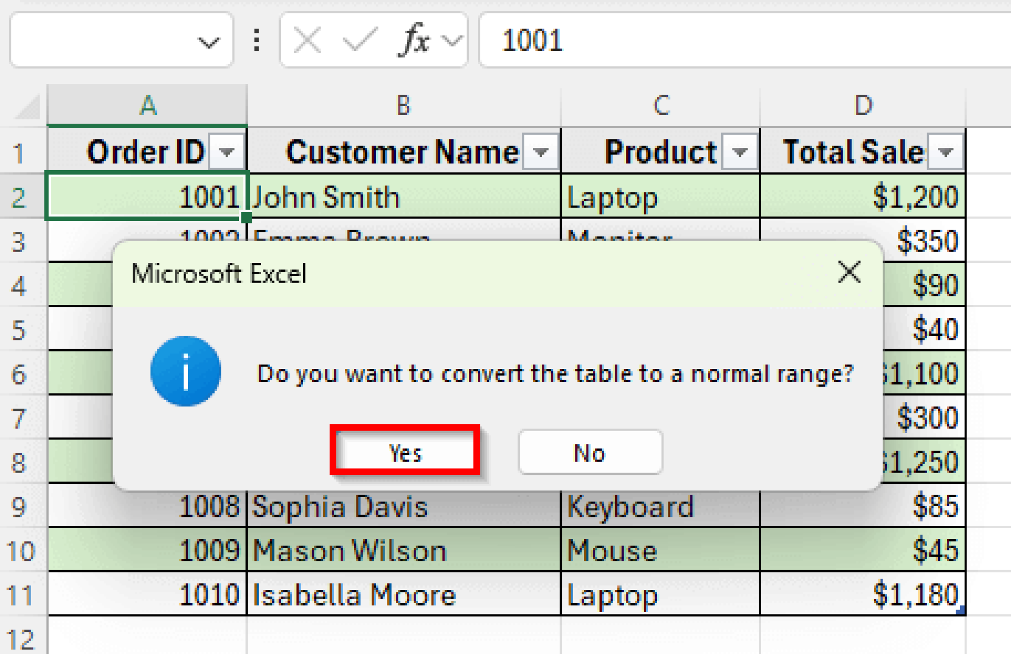 How to Convert a Table to a Range in Excel (5 Easy Ways) - Excel Insider