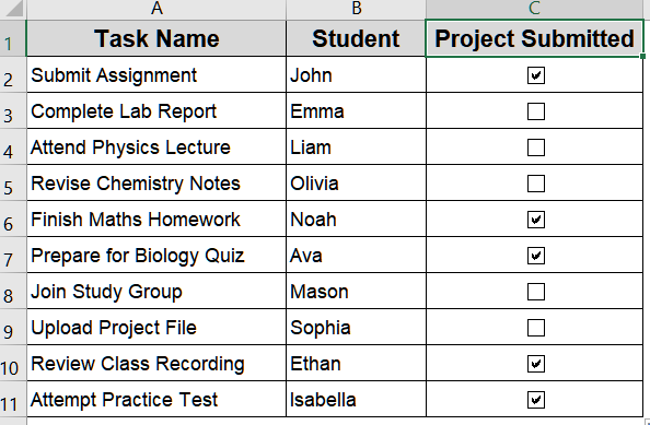 Use Copy-Paste or Fill Handle to Duplicate Checkboxes