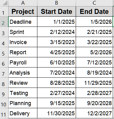 Use DATEDIF Function for Full Days, Months, or Years