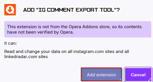 Install a Browser Extension to Export Instagram Comments